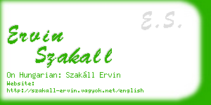 ervin szakall business card