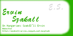 ervin szakall business card